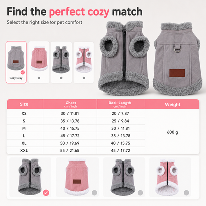 📢📢50% OFF !! ⏰Warm Lamb Fleece Pet Vest – Thick Lined, Built-in Leash Ring for Dogs & Cats ✨