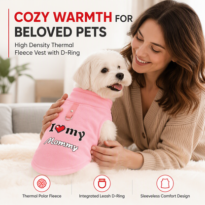 ⏳ 50% OFF! Warm Pet Sweater with Leash Ring – “Love Dad & Mum” Design for Cosy Winter Walks ❄️