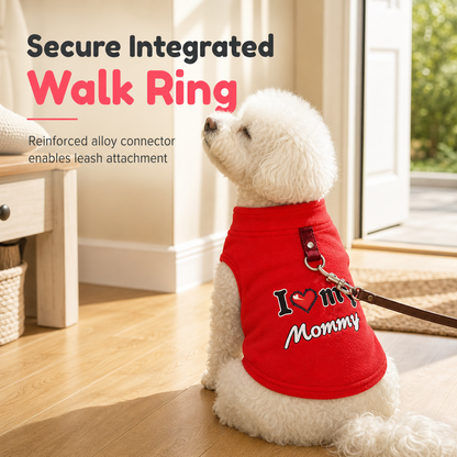 ⏳ 50% OFF! Warm Pet Sweater with Leash Ring – “Love Dad & Mum” Design for Cosy Winter Walks ❄️