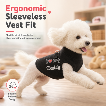 ⏳ 50% OFF! Warm Pet Sweater with Leash Ring – “Love Dad & Mum” Design for Cosy Winter Walks ❄️