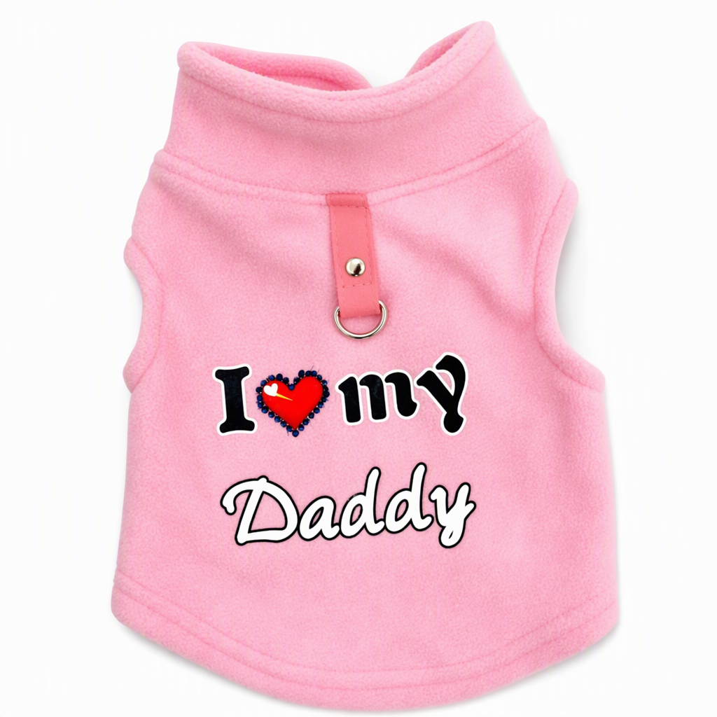 ⏳ 50% OFF! Warm Pet Sweater with Leash Ring – “Love Dad & Mum” Design for Cosy Winter Walks ❄️