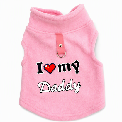 ⏳ 50% OFF! Warm Pet Sweater with Leash Ring – “Love Dad & Mum” Design for Cosy Winter Walks ❄️