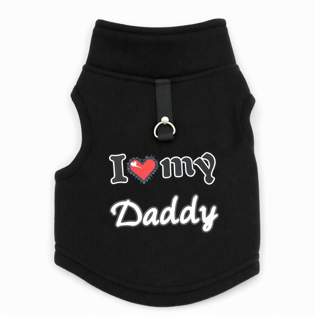 ⏳ 50% OFF! Warm Pet Sweater with Leash Ring – “Love Dad & Mum” Design for Cosy Winter Walks ❄️