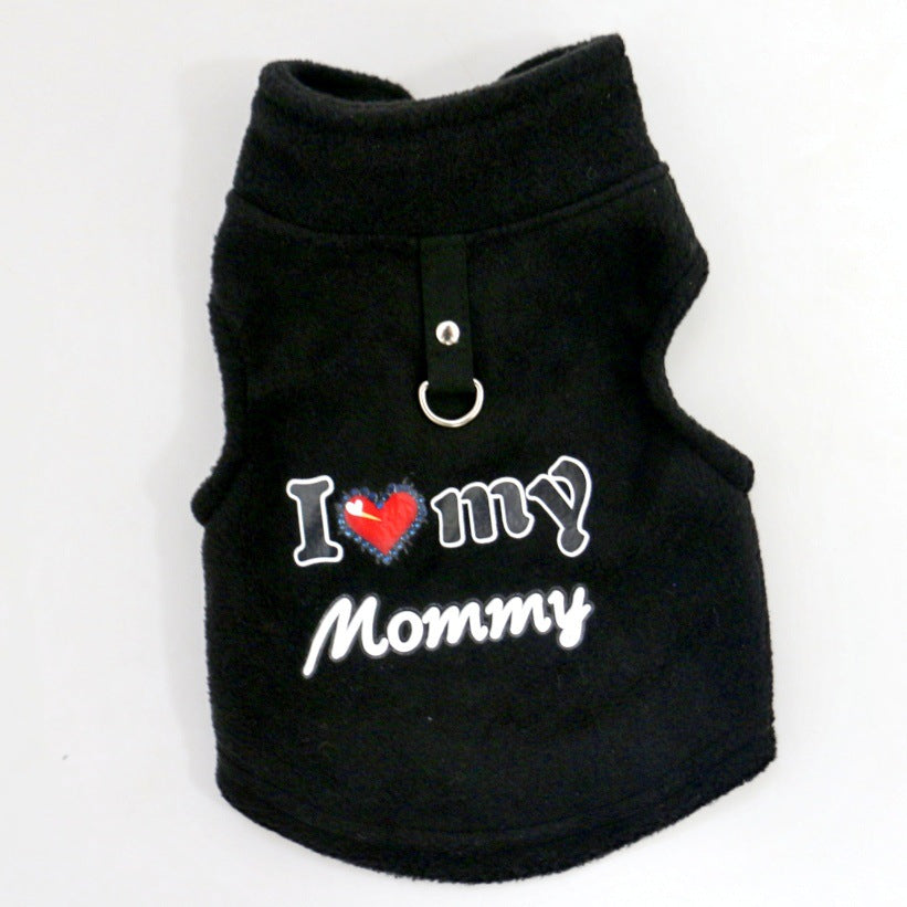 ⏳ 50% OFF! Warm Pet Sweater with Leash Ring – “Love Dad & Mum” Design for Cosy Winter Walks ❄️