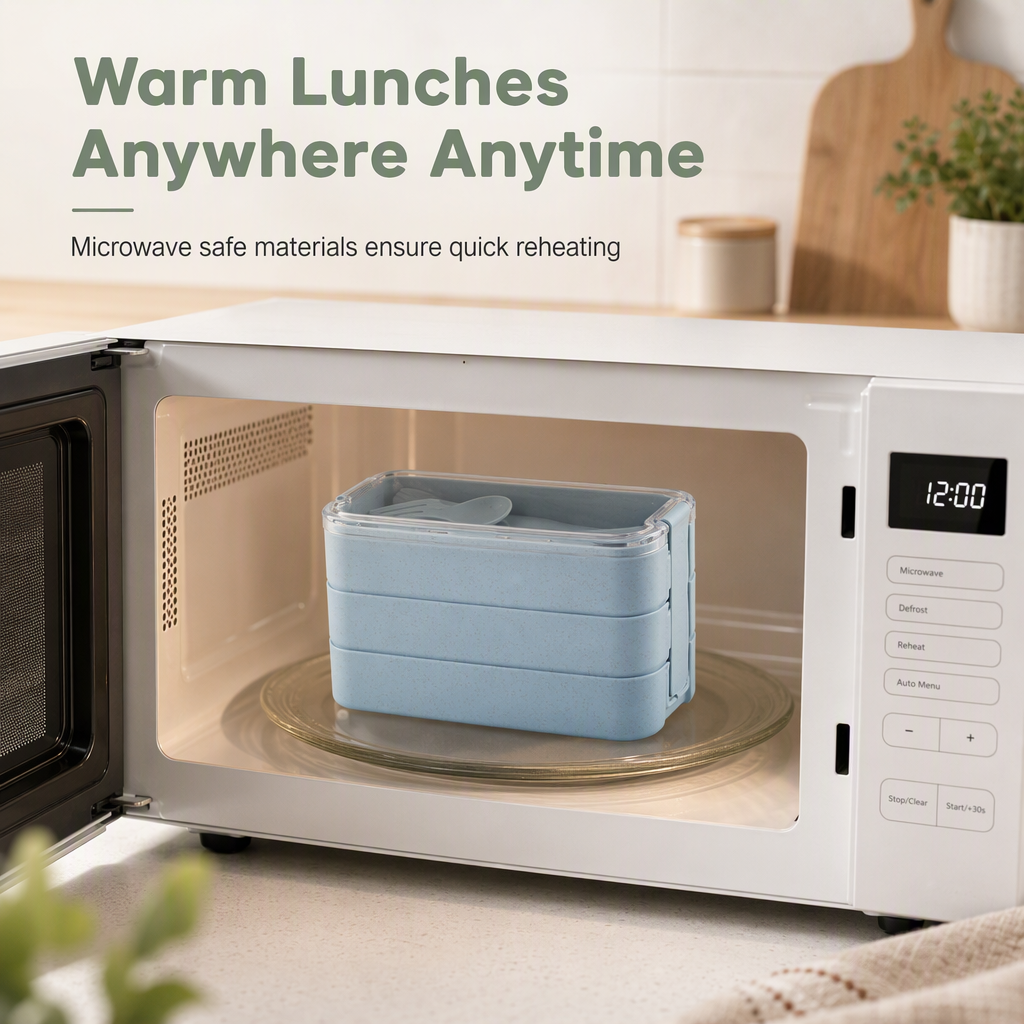 ⏳Time-Limited Special⏰Pack Fresh Meals Instantly! 3-Layer Bento Lunch Box with Cutlery