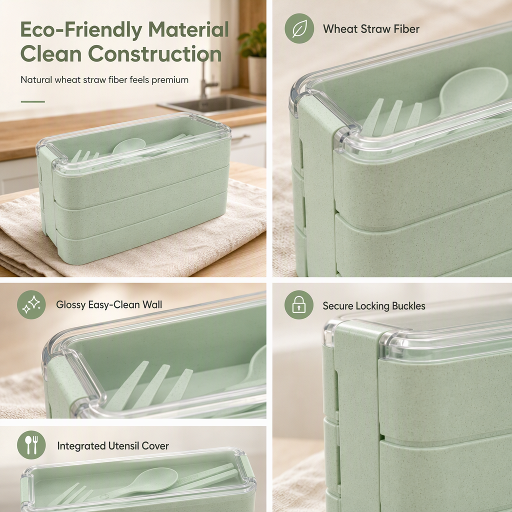 ⏳Time-Limited Special⏰Pack Fresh Meals Instantly! 3-Layer Bento Lunch Box with Cutlery