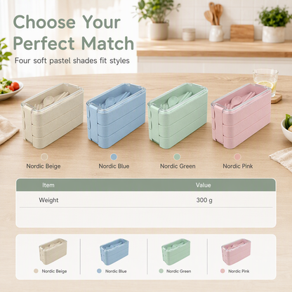⏳Time-Limited Special⏰Pack Fresh Meals Instantly! 3-Layer Bento Lunch Box with Cutlery