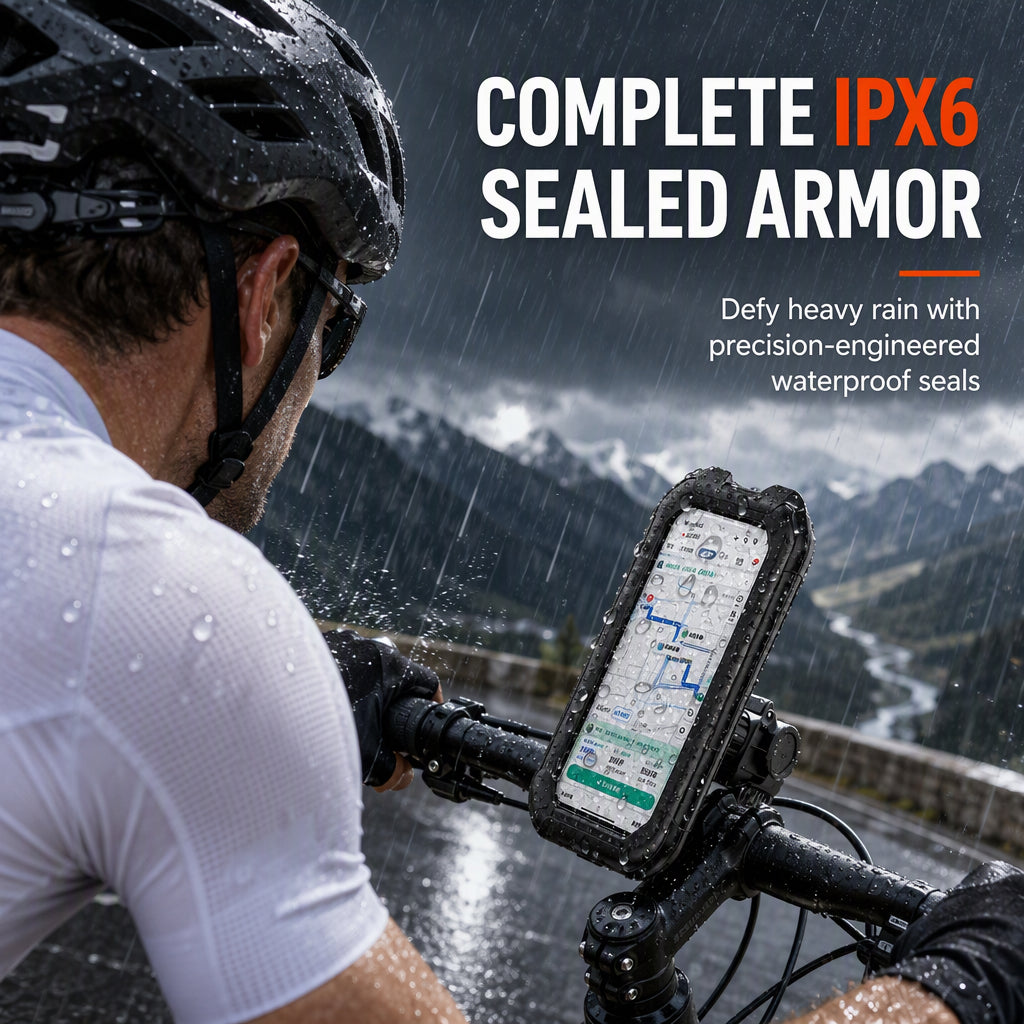 📢📢50% OFF !! ⏰ Waterproof Bike & Motorcycle Phone Holder – IPX6, Touchable, 360° Rotation ✨