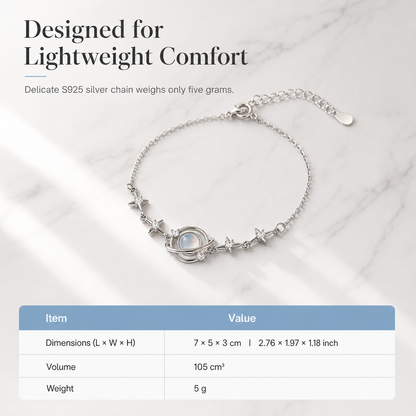 ⏳Limited-time 50% off⏰925 Silver Planet & Star Necklace — Elegant Celestial Jewelry Gift for You & Best Friend🪐✨