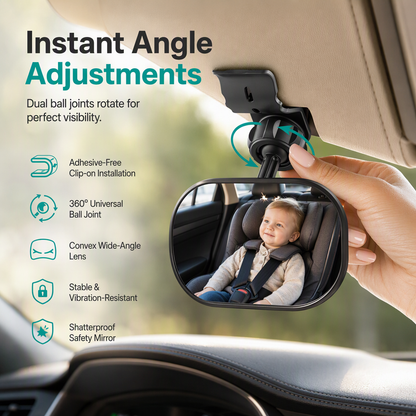 🚗 LIMITED-TIME 50% OFF! 👀 Wide Angle Convex Rearview Mirror – 360° Rotatable, Shatterproof, Dual Mount ✨
