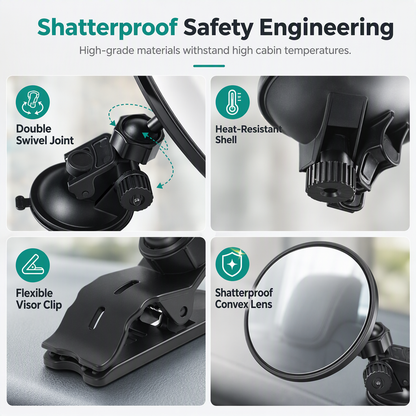 🚗 LIMITED-TIME 50% OFF! 👀 Wide Angle Convex Rearview Mirror – 360° Rotatable, Shatterproof, Dual Mount ✨