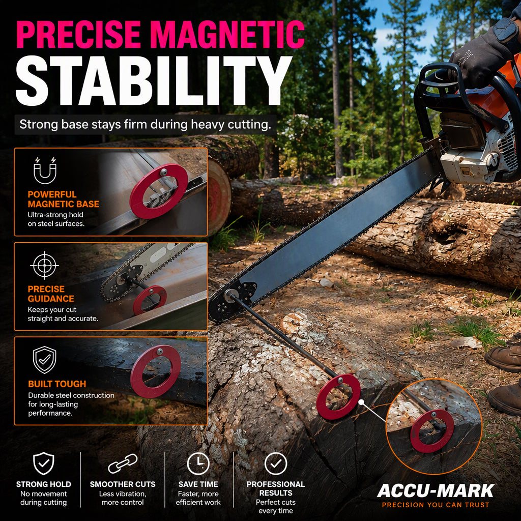 📢 50% OFF!! ⏰ Chainsaw Cutting Marker Tool – Wood Cutting Alignment Guide🔧