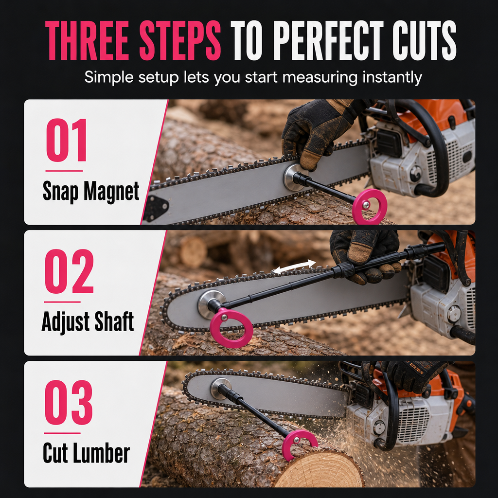 📢 50% OFF!! ⏰ Chainsaw Cutting Marker Tool – Wood Cutting Alignment Guide🔧