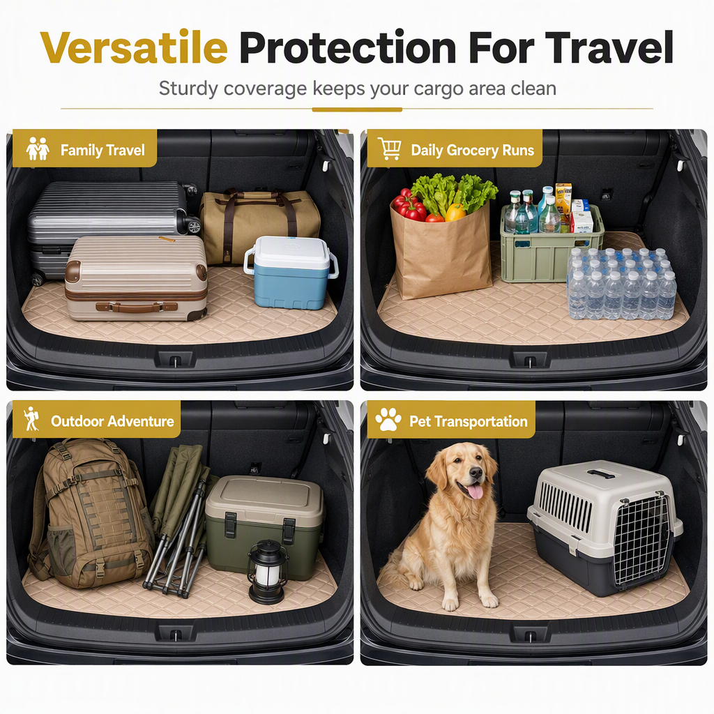📢📢50% OFF !! ⏰Universal PVC Leather Car Trunk Mat Cargo Liner for Sedans and SUVs Easy to Clean 100x70cm