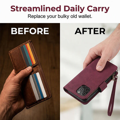 📱 LIMITED-TIME 50% OFF! 🧲 2-in-1 Magnetic PU Leather Wallet Case – Detachable, Multi Storage, Kickstand ✨