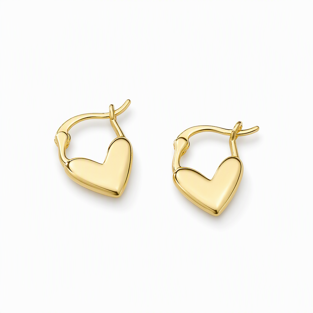 💕 50% OFF! ✨ Small Heart Hoop Earrings – Smooth finish & French minimalist style ✨