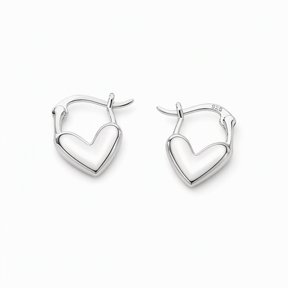 💕 50% OFF! ✨ Small Heart Hoop Earrings – Smooth finish & French minimalist style ✨
