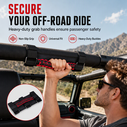 🤝 Non-Slip Paracord Braided Roof Grab Handle – For SUV & Off-Road Vehicles ✨