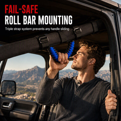 🤝 Non-Slip Paracord Braided Roof Grab Handle – For SUV & Off-Road Vehicles ✨