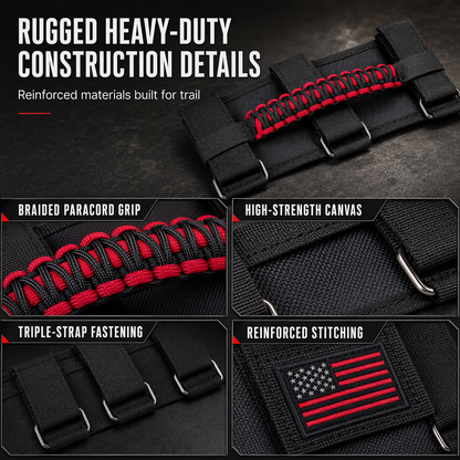 🤝 Non-Slip Paracord Braided Roof Grab Handle – For SUV & Off-Road Vehicles ✨