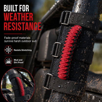 🤝 Non-Slip Paracord Braided Roof Grab Handle – For SUV & Off-Road Vehicles ✨