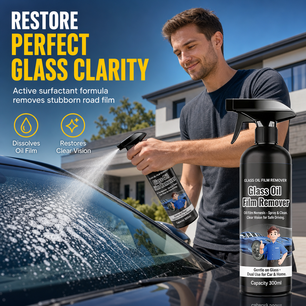 🚗 50% OFF NOW ✨ Windshield Oil-Film Remover Spray — Degreases & Clears Glare