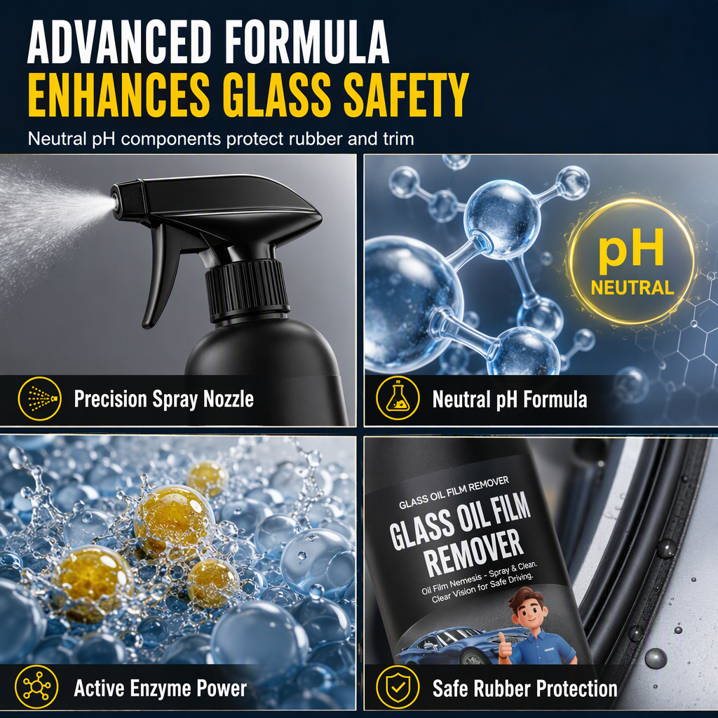 🚗 50% OFF NOW ✨ Windshield Oil-Film Remover Spray — Degreases & Clears Glare