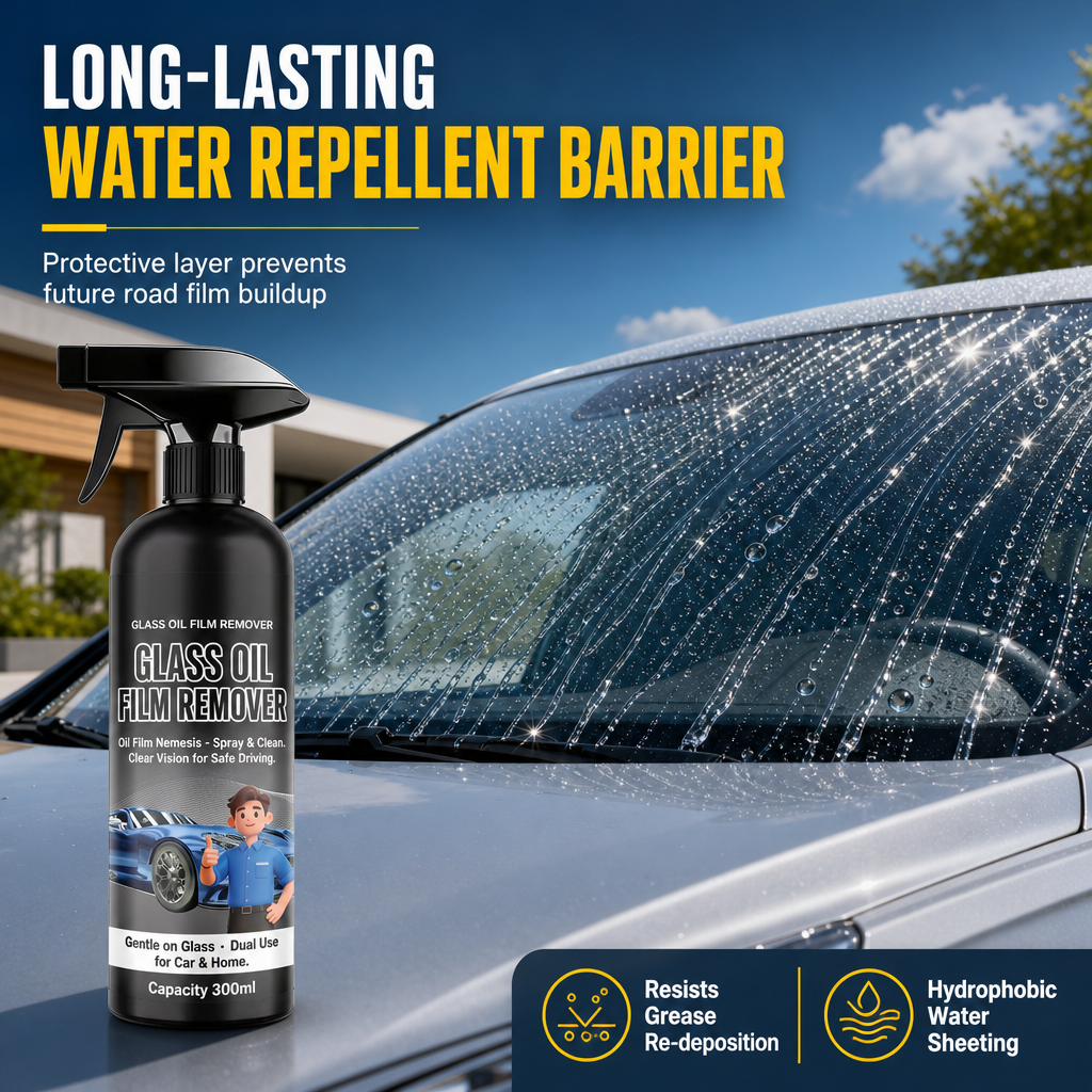 🚗 50% OFF NOW ✨ Windshield Oil-Film Remover Spray — Degreases & Clears Glare
