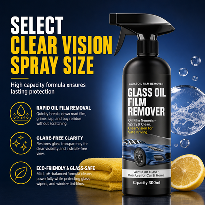 🚗 50% OFF NOW ✨ Windshield Oil-Film Remover Spray — Degreases & Clears Glare