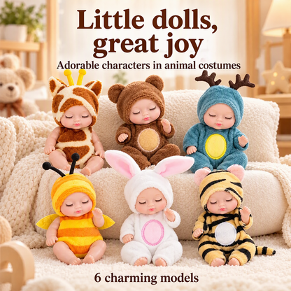 📢📢50% OFF !! ⏰Mini Lifelike Realistic sleeping baby doll set with animal costumes