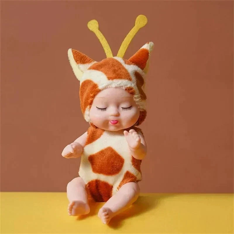 📢📢50% OFF !! ⏰Mini Lifelike Realistic sleeping baby doll set with animal costumes