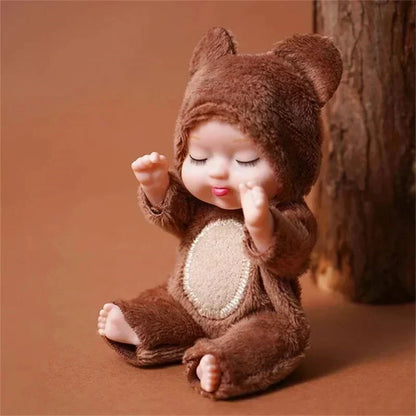 📢📢50% OFF !! ⏰Mini Lifelike Realistic sleeping baby doll set with animal costumes
