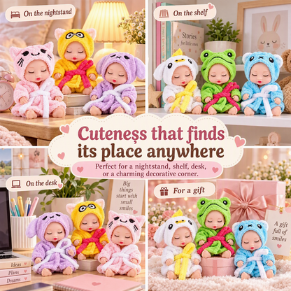 📢📢50% OFF !! ⏰Mini Lifelike Realistic sleeping baby doll set with animal costumes