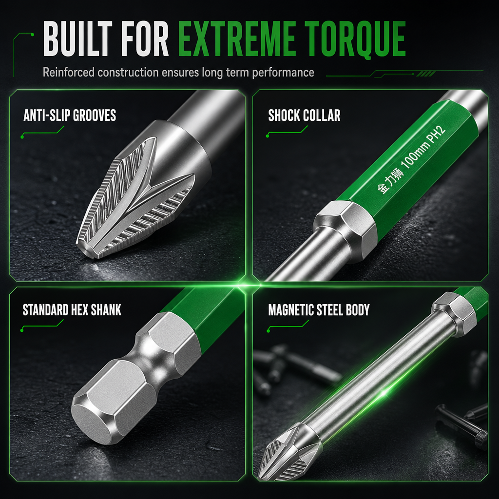 🔧 Magnetic Phillips Screwdriver Bit Set – High Hardness & Impact Resistant ⚙️✨