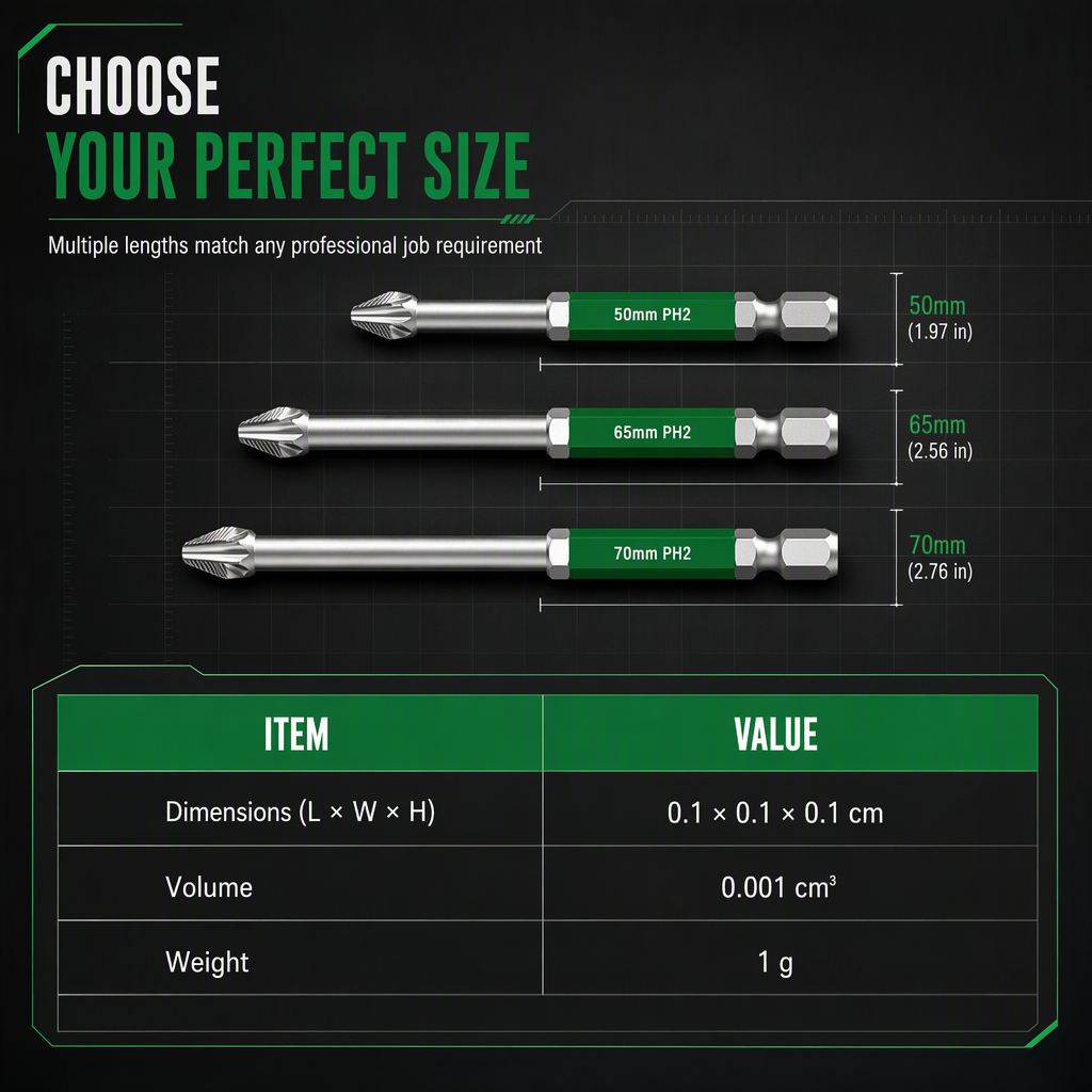 🔧 Magnetic Phillips Screwdriver Bit Set – High Hardness & Impact Resistant ⚙️✨