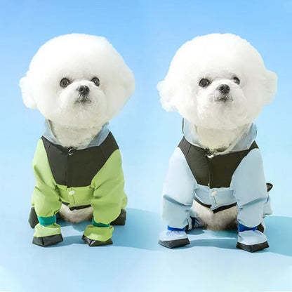📢📢 50% OFF☔Cute Full-Coverage Pet Raincoat with Hood & Mask – Waterproof Protection