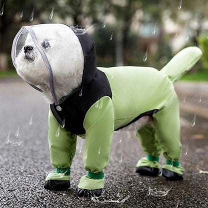 📢📢 50% OFF☔Cute Full-Coverage Pet Raincoat with Hood & Mask – Waterproof Protection