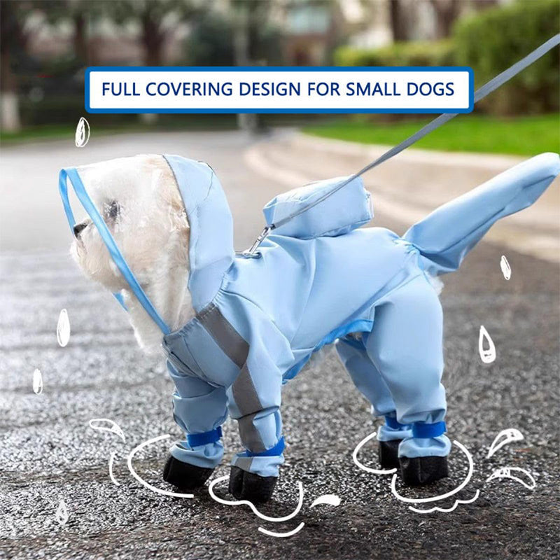 📢📢 50% OFF☔Cute Full-Coverage Pet Raincoat with Hood & Mask – Waterproof Protection