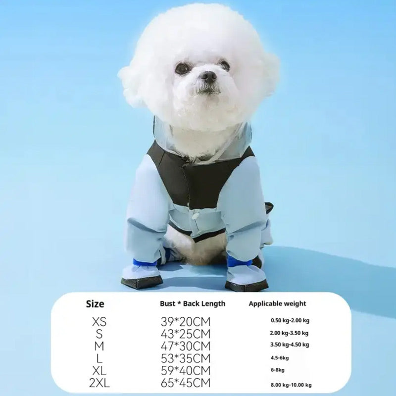 📢📢 50% OFF☔Cute Full-Coverage Pet Raincoat with Hood & Mask – Waterproof Protection