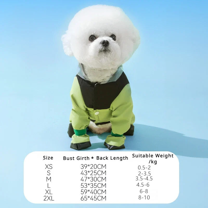 📢📢 50% OFF☔Cute Full-Coverage Pet Raincoat with Hood & Mask – Waterproof Protection