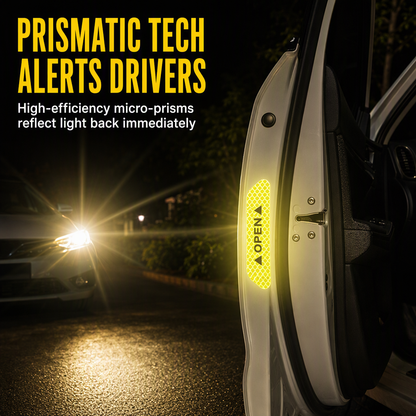 📢📢50% OFF !! ⏰4 Pieces Car Door Reflective Warning Stickers OPEN Safety Anti Collision Decals