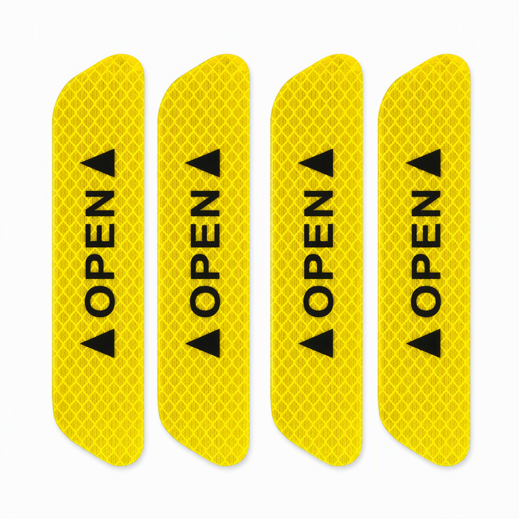 📢📢50% OFF !! ⏰4 Pieces Car Door Reflective Warning Stickers OPEN Safety Anti Collision Decals