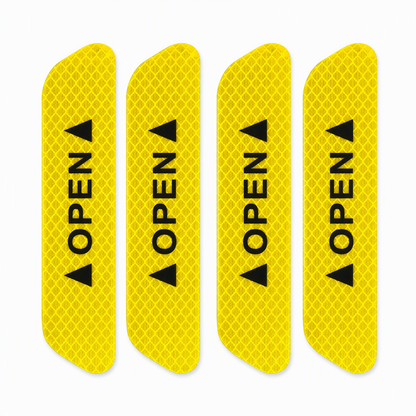 📢📢50% OFF !! ⏰4 Pieces Car Door Reflective Warning Stickers OPEN Safety Anti Collision Decals