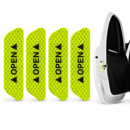 📢📢50% OFF !! ⏰4 Pieces Car Door Reflective Warning Stickers OPEN Safety Anti Collision Decals