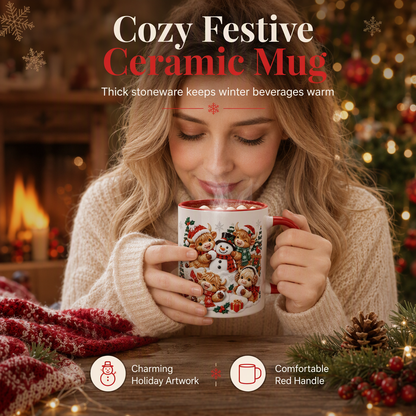 ❄️🎁Christmas Promotion✨Just £9.99 only✨Festive Christmas Highland Cow and Snowman Ceramic Mug