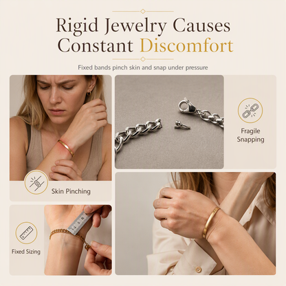 🌀 Infinite Mobius Twist Bangle: Smooth Sliding Adjustable Clasp, Dual Textured Finish, Electroplated Anti-Fade Jewelry