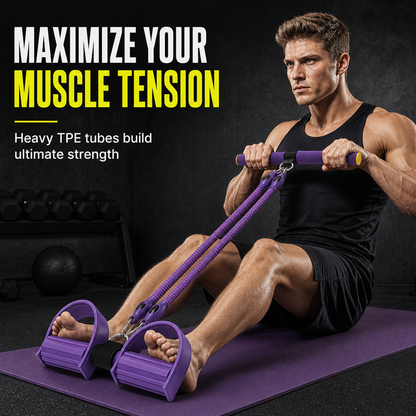 Multifunctional Pedal Resistance Band Elastic Pull Rope for Abdominal Exercise Home Workout Yoga and Pilates Fitness for Men and Women