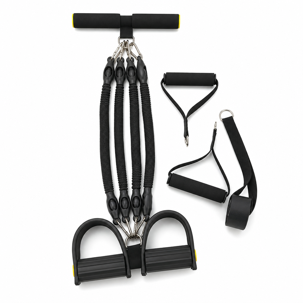 Multifunctional Pedal Resistance Band Elastic Pull Rope for Abdominal Exercise Home Workout Yoga and Pilates Fitness for Men and Women