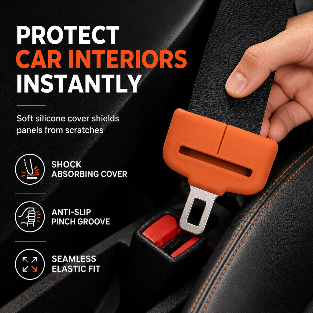 🎁2026 New Arrivals 50% OFF💥 Universal Silicone Seat Belt Buckle Cover – Anti-collision, Anti-scratch, Noise Reduction 🚗