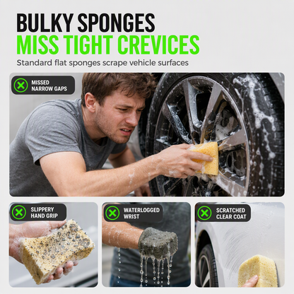 Thickened Plush Five Finger Car Wash Glove with Sandwich Mesh for Vehicle Detailing and Household Cleaning